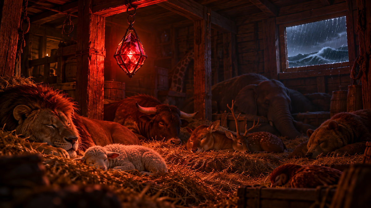 🕯 Noah's Lantern: The Garnet That Lit the Ark