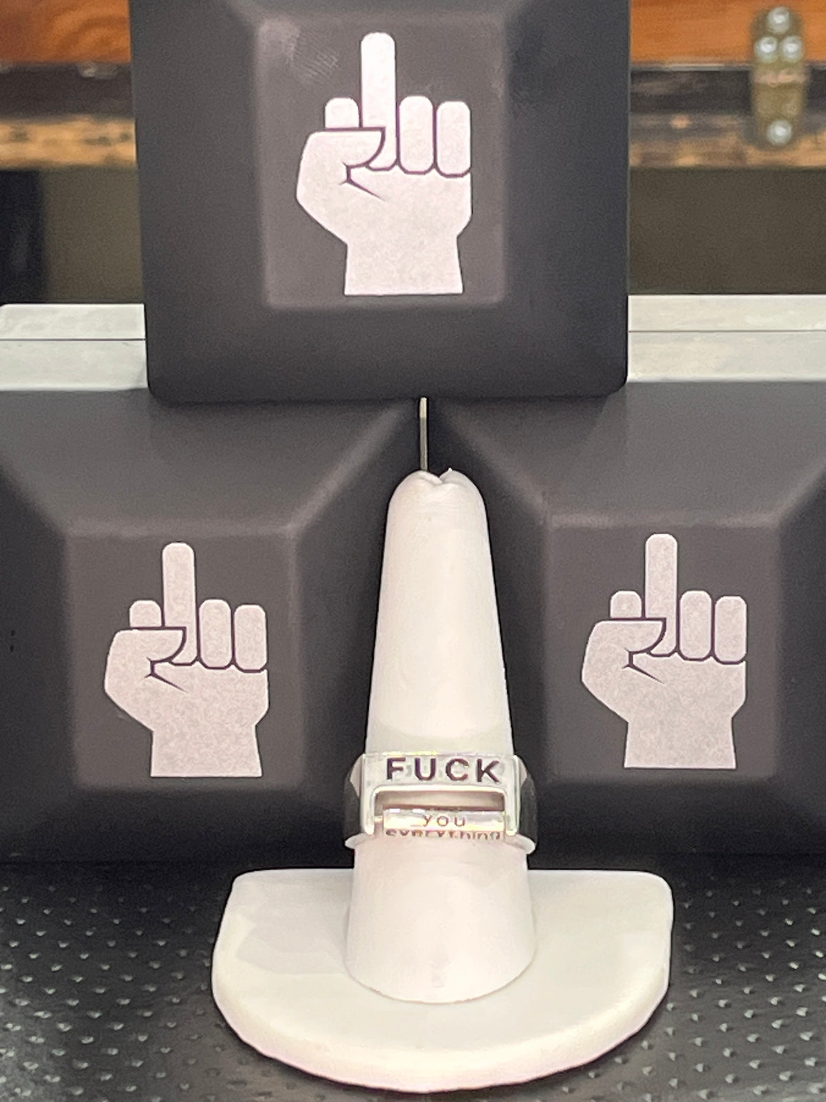 Sterling Silver Mood Spinner Ring – “F*ck It / Me / Everything / Off / You”