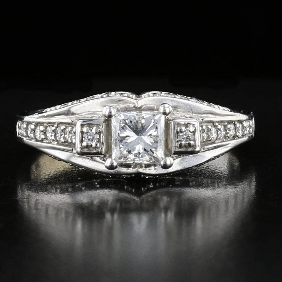 Vintage Diamond Ring White Gold