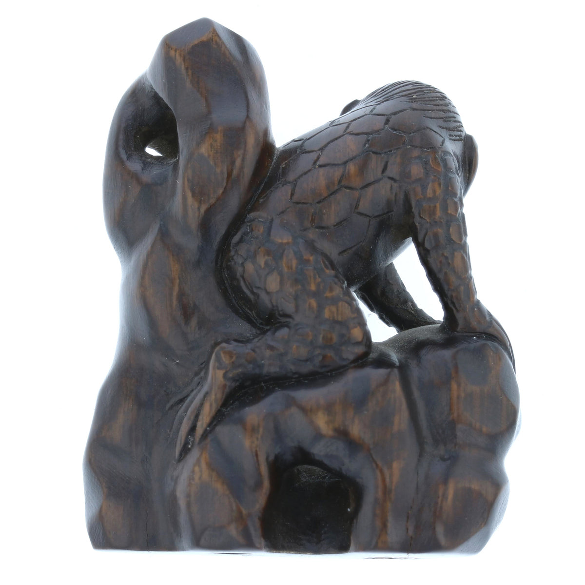 Vintage Ironwood Netsuke: Monkey by the Sea