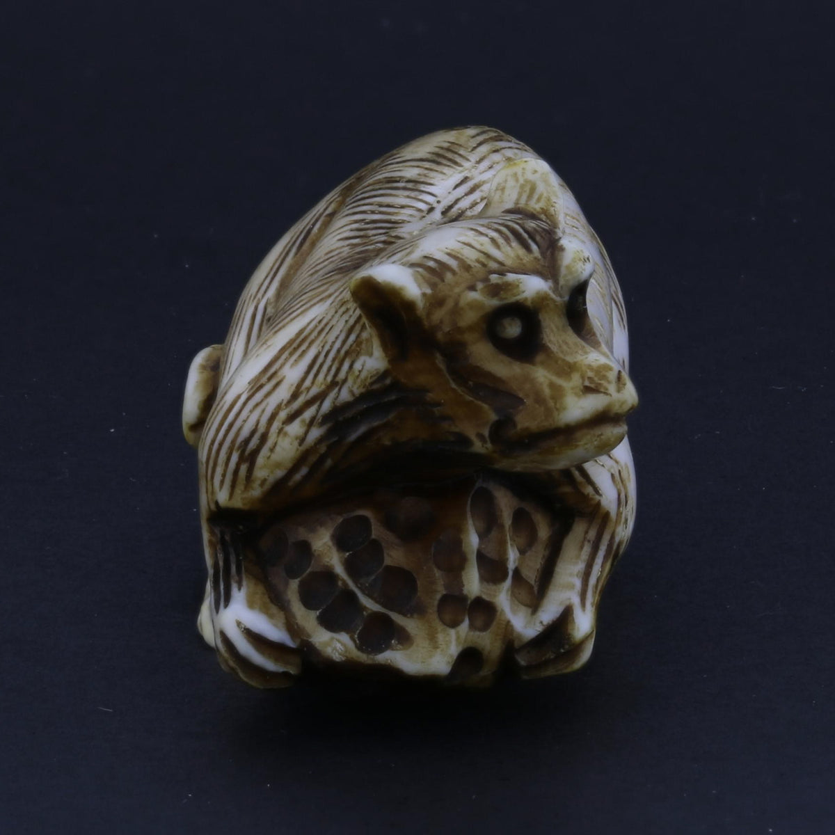 Antique Netsuke - Hand-Carved Monkey Figurine