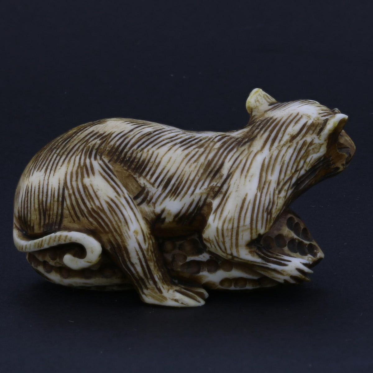 Antique Netsuke - Hand-Carved Monkey Figurine