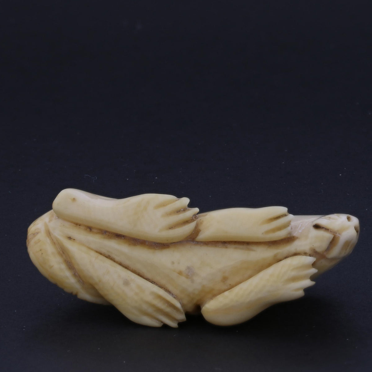 Antique Netsuke Carving – Resting Mouse Figurine