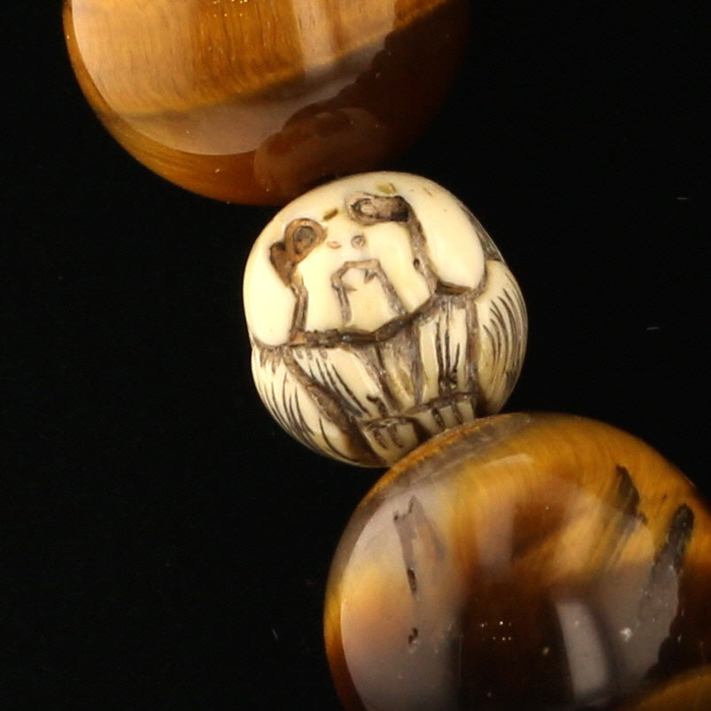 Tigereye, Carved Ivory Necklace - David's Antiques & Jewelry