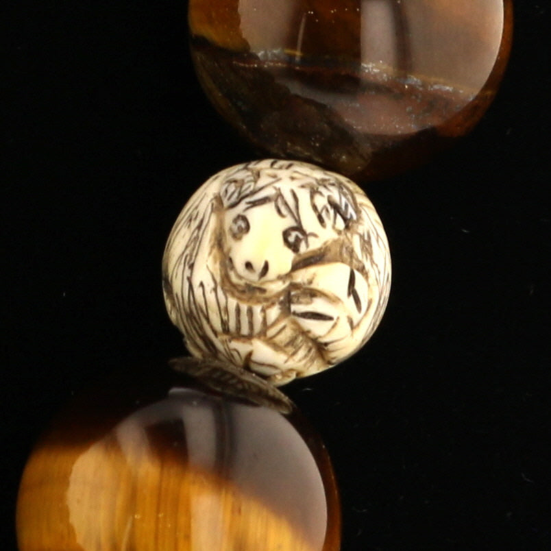 Tigereye, Carved Ivory Necklace - David's Antiques & Jewelry