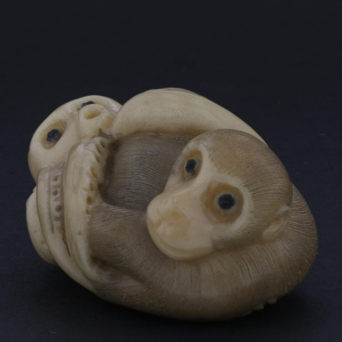 Antique Netsuke - Hand-Carved Monkey Figurine