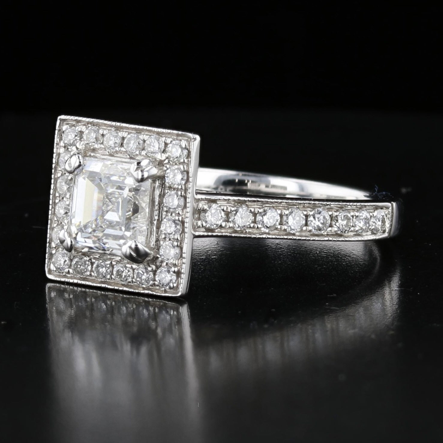 Square Diamond Engagement Ring - David's Antiques & Jewelry