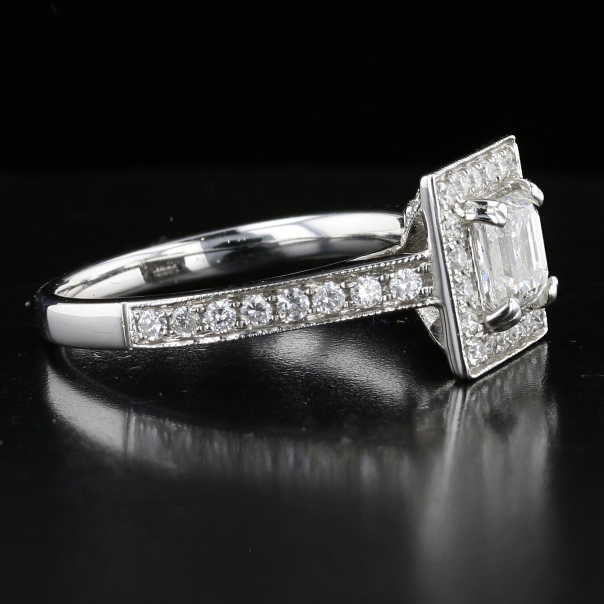 Square Diamond Engagement Ring