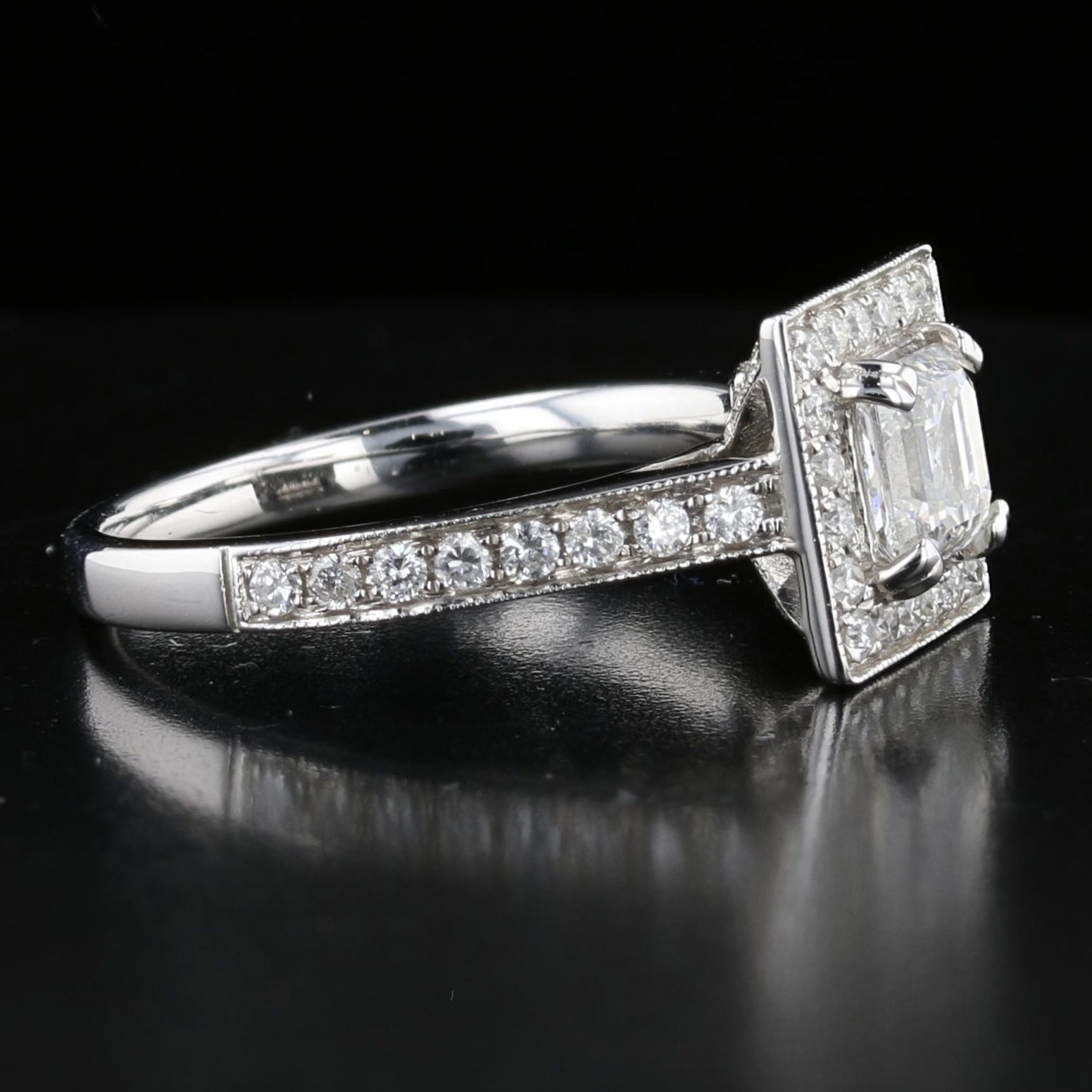 Square Diamond Engagement Ring - David's Antiques & Jewelry