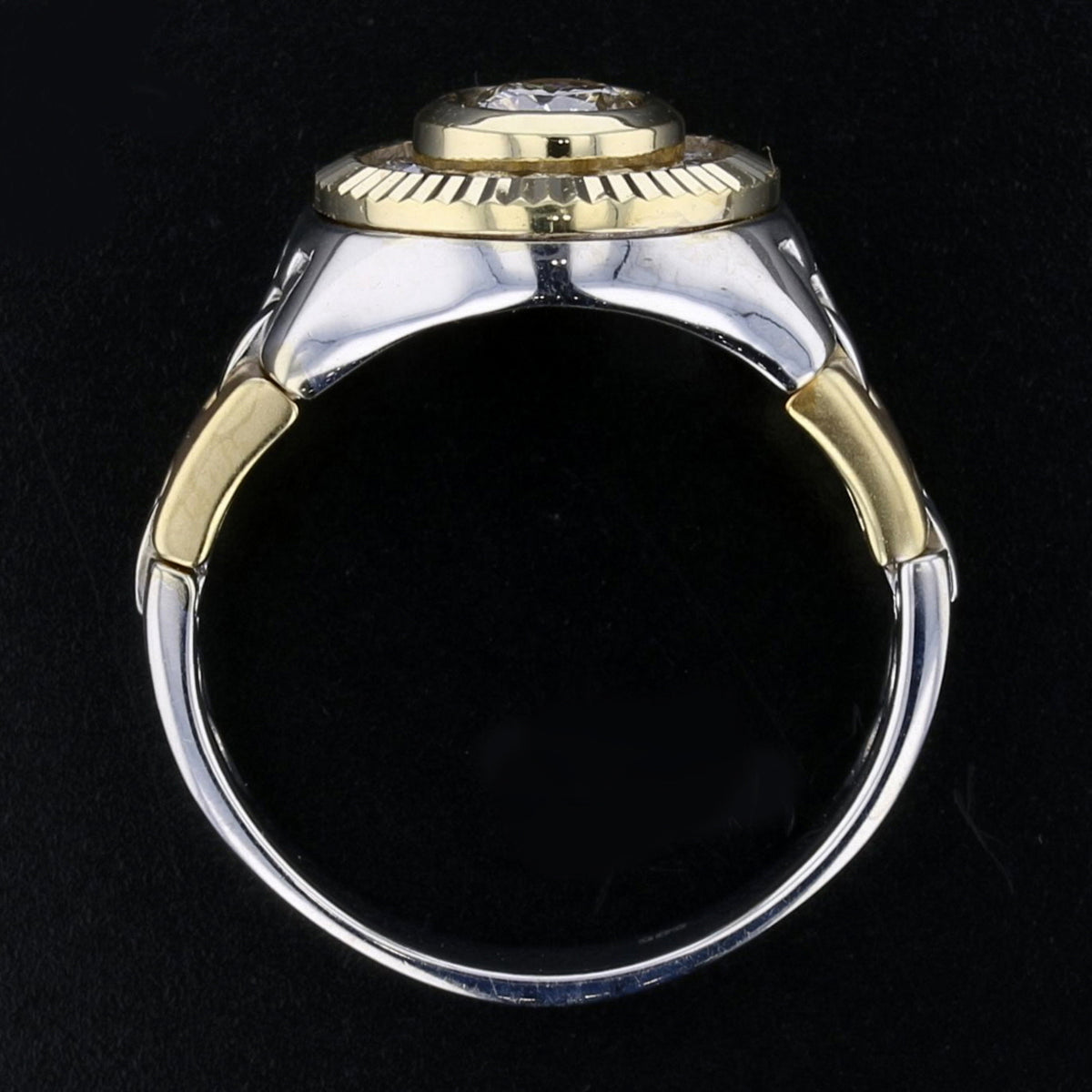 2 Tone Gold Diamond Watch Style Ring
