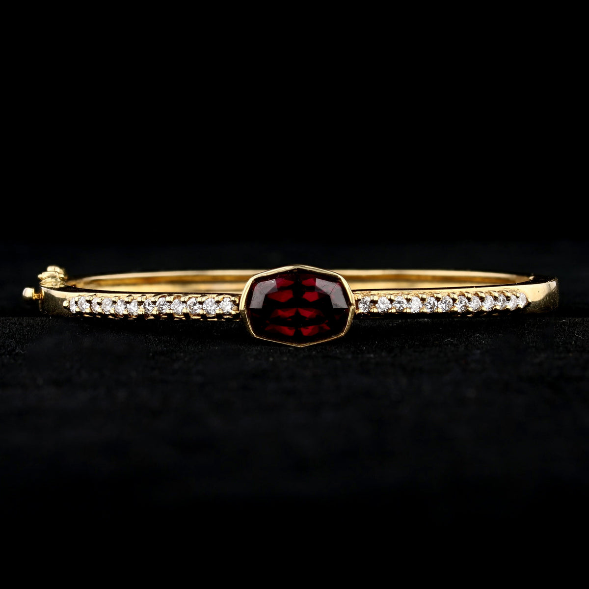 Almandite Garnet, Diamond Cuff 889075