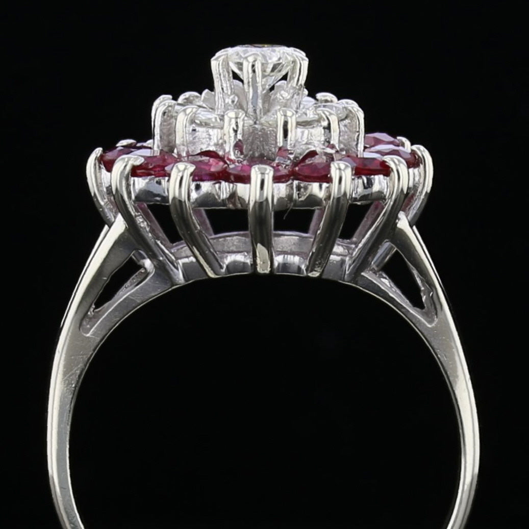 Ruby, Diamond White Gold Ring