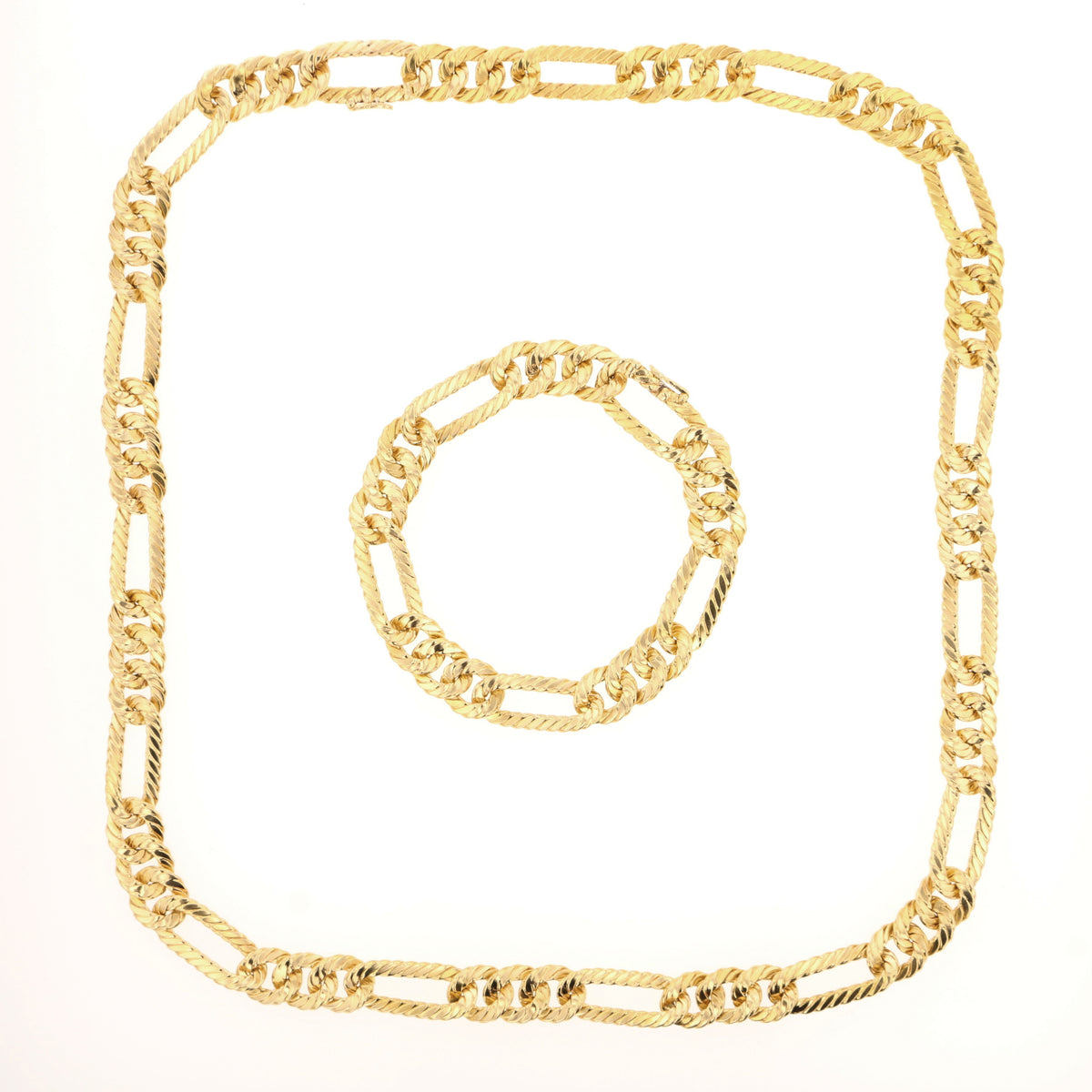 Textured Figaro Chain / Bracelet