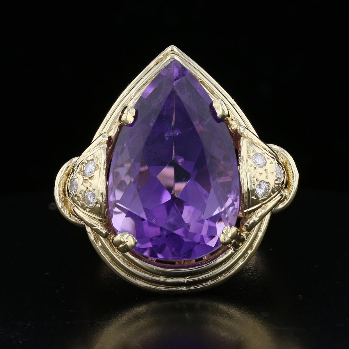 Amethyst, Diamond Gold Ring 890358