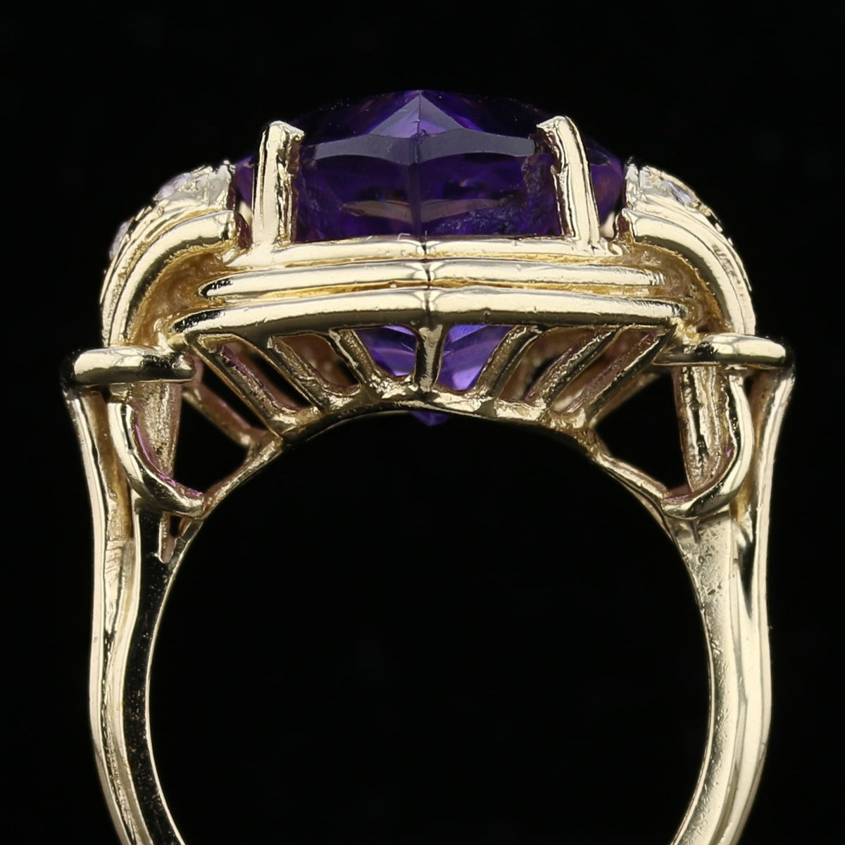 Amethyst, Diamond Gold Ring 890358