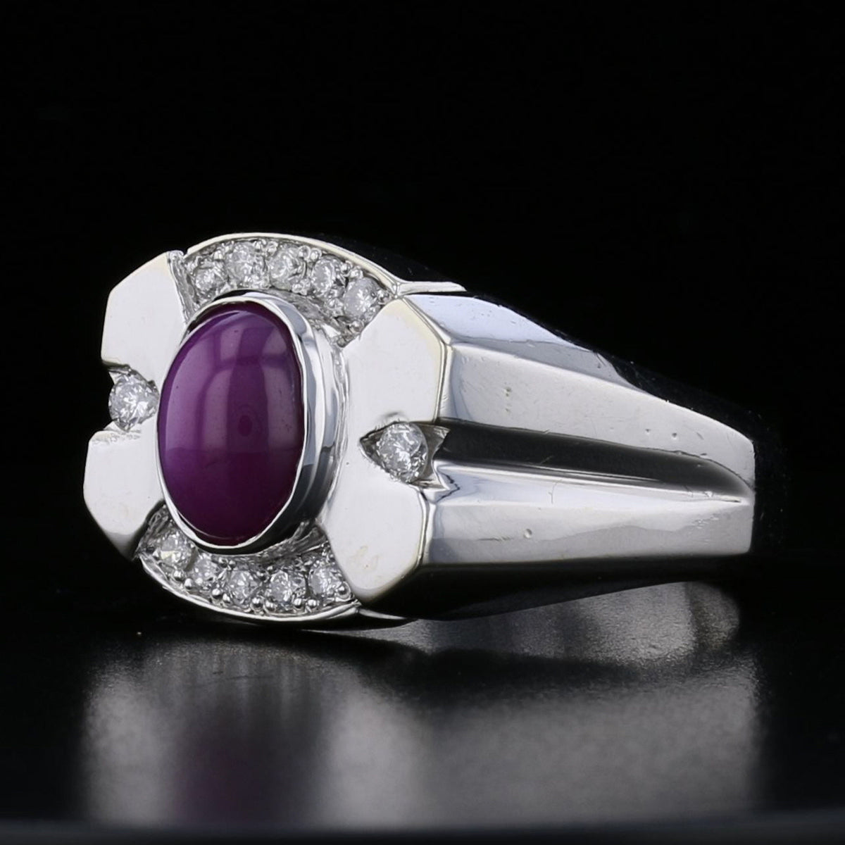 Gold Star Ruby, Diamond Ring