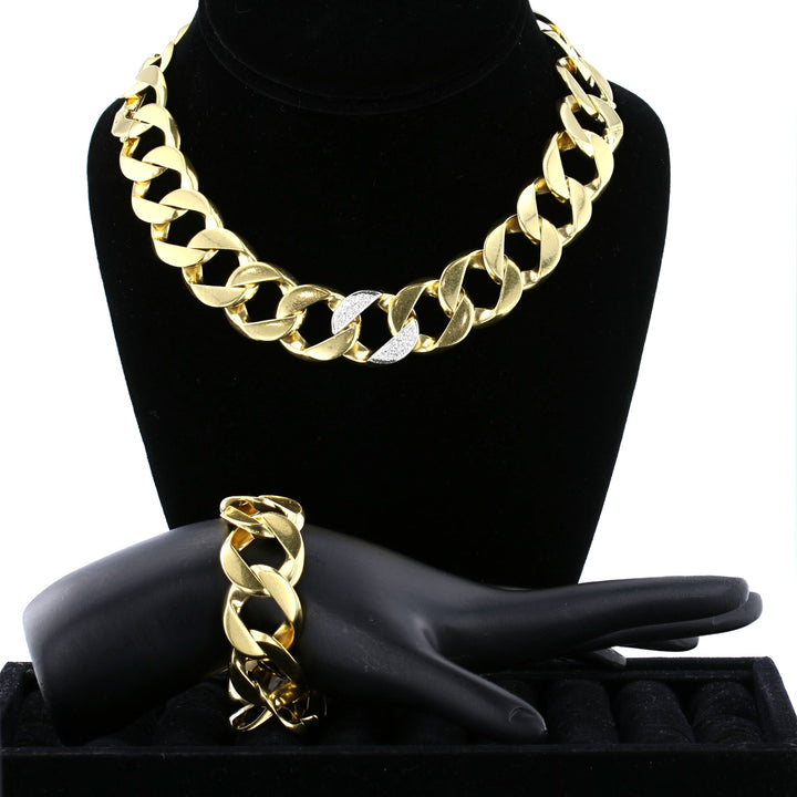3 Curb Link Bracelet Necklace combo