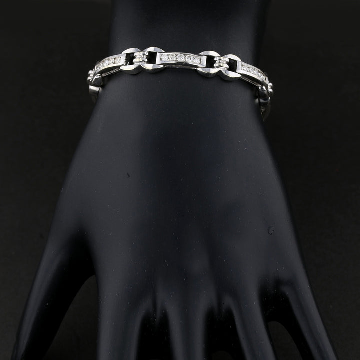 7" Round Diamond Gold Bracelet