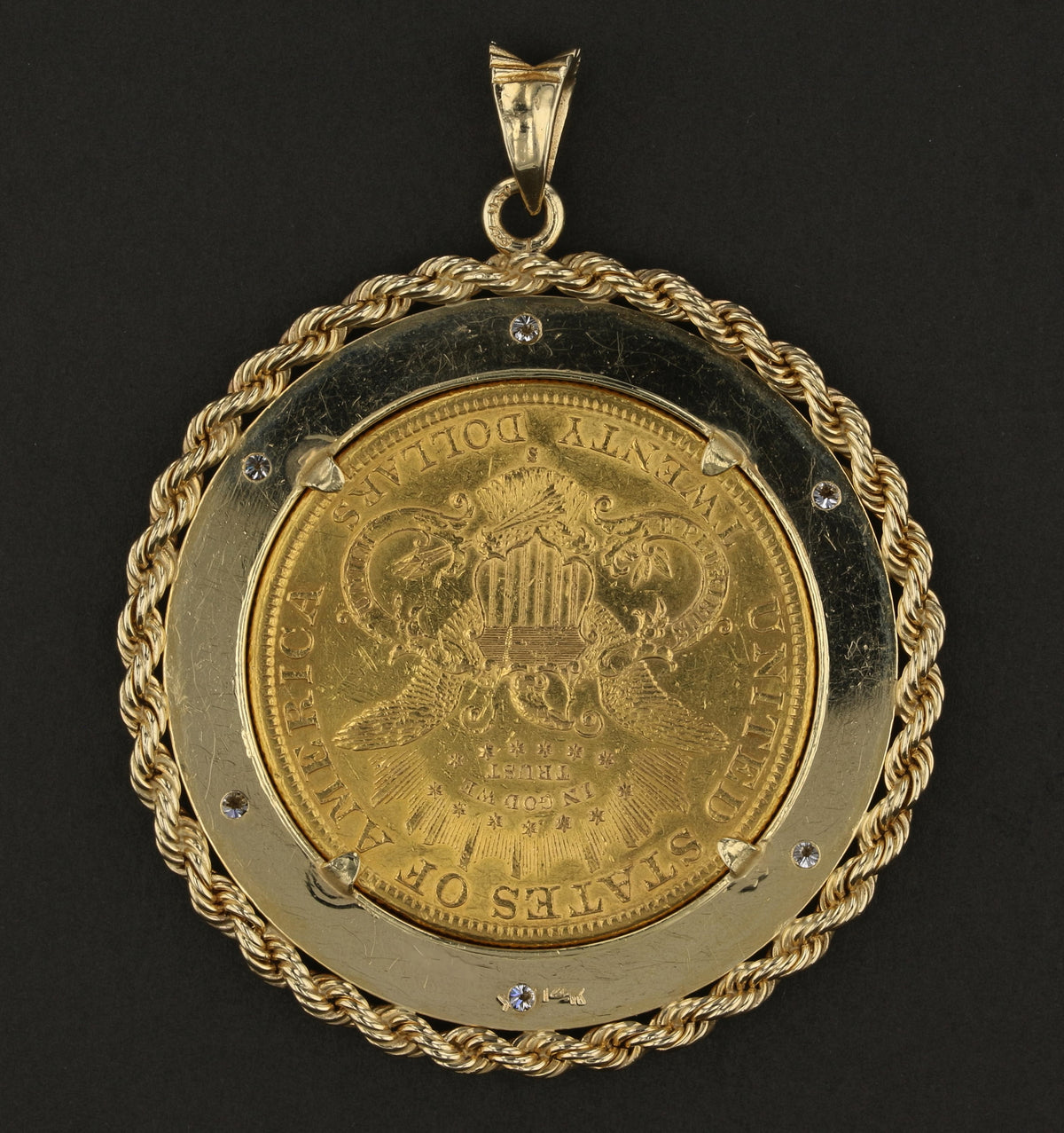 1899 $20 Liberty Coin Diamond Pendant 891558