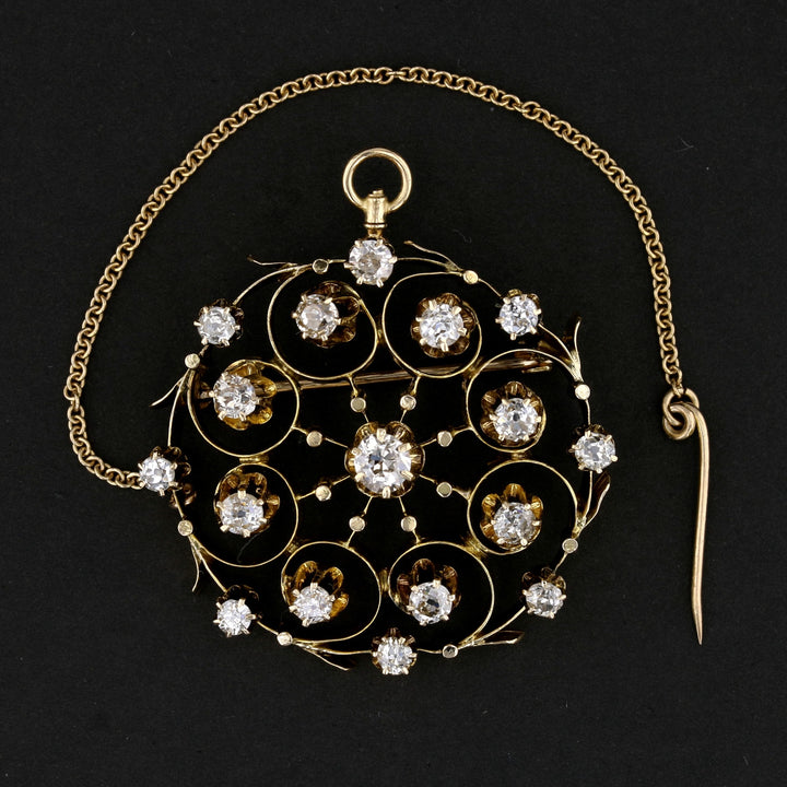 Antique Gold Diamond Brooch