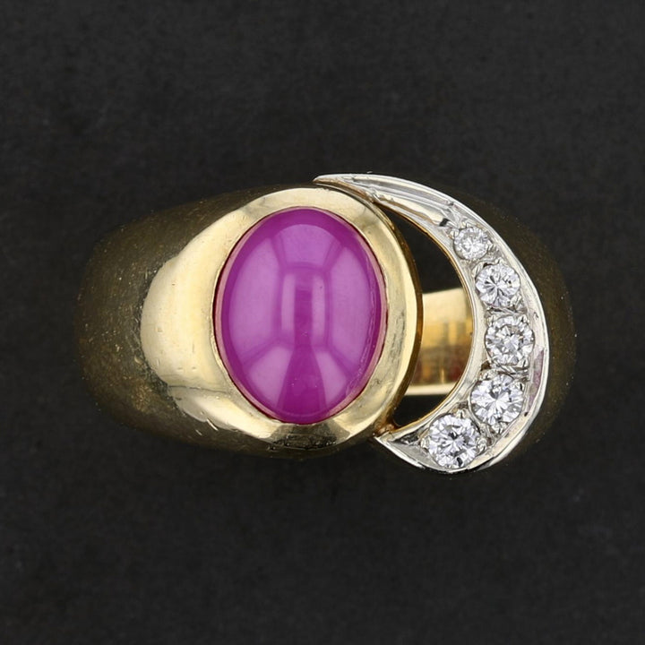 Vintage Star Ruby Diamond Accent Ring