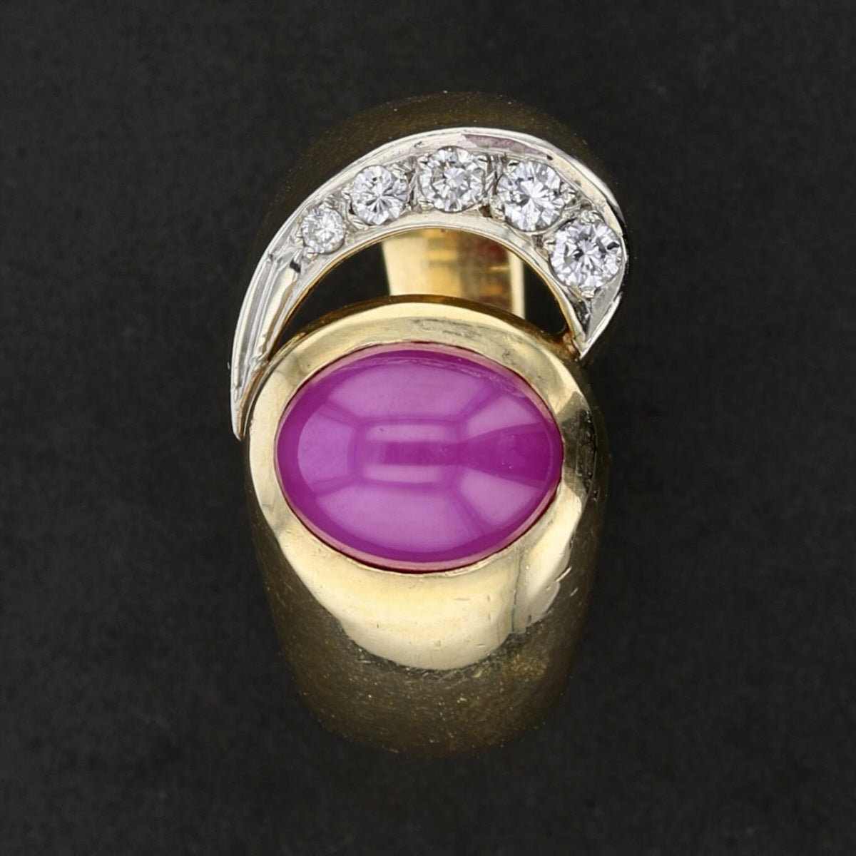 Vintage Star Ruby Diamond Accent Ring