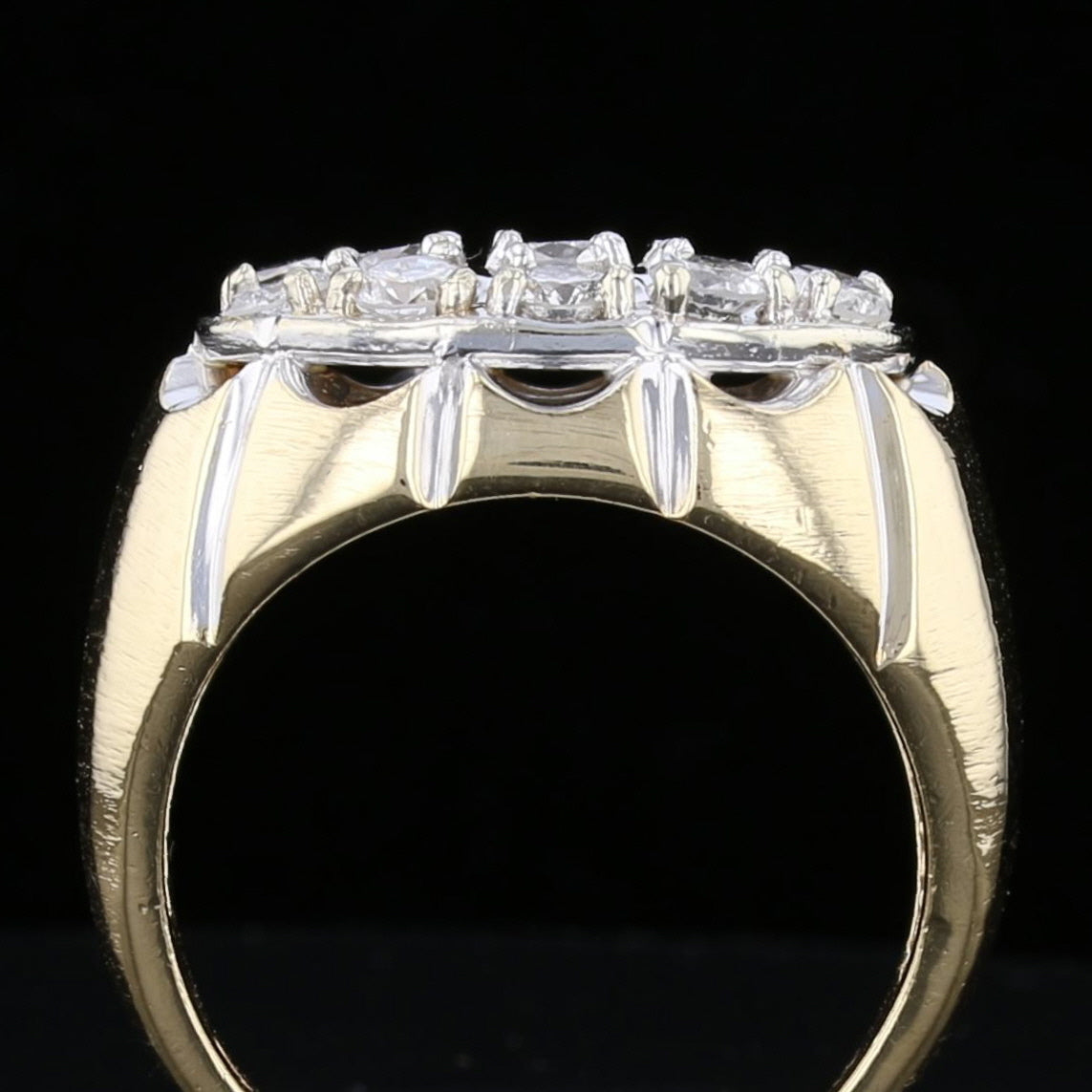 Vintage 14K Yellow Gold Men's 13-Diamond Ring