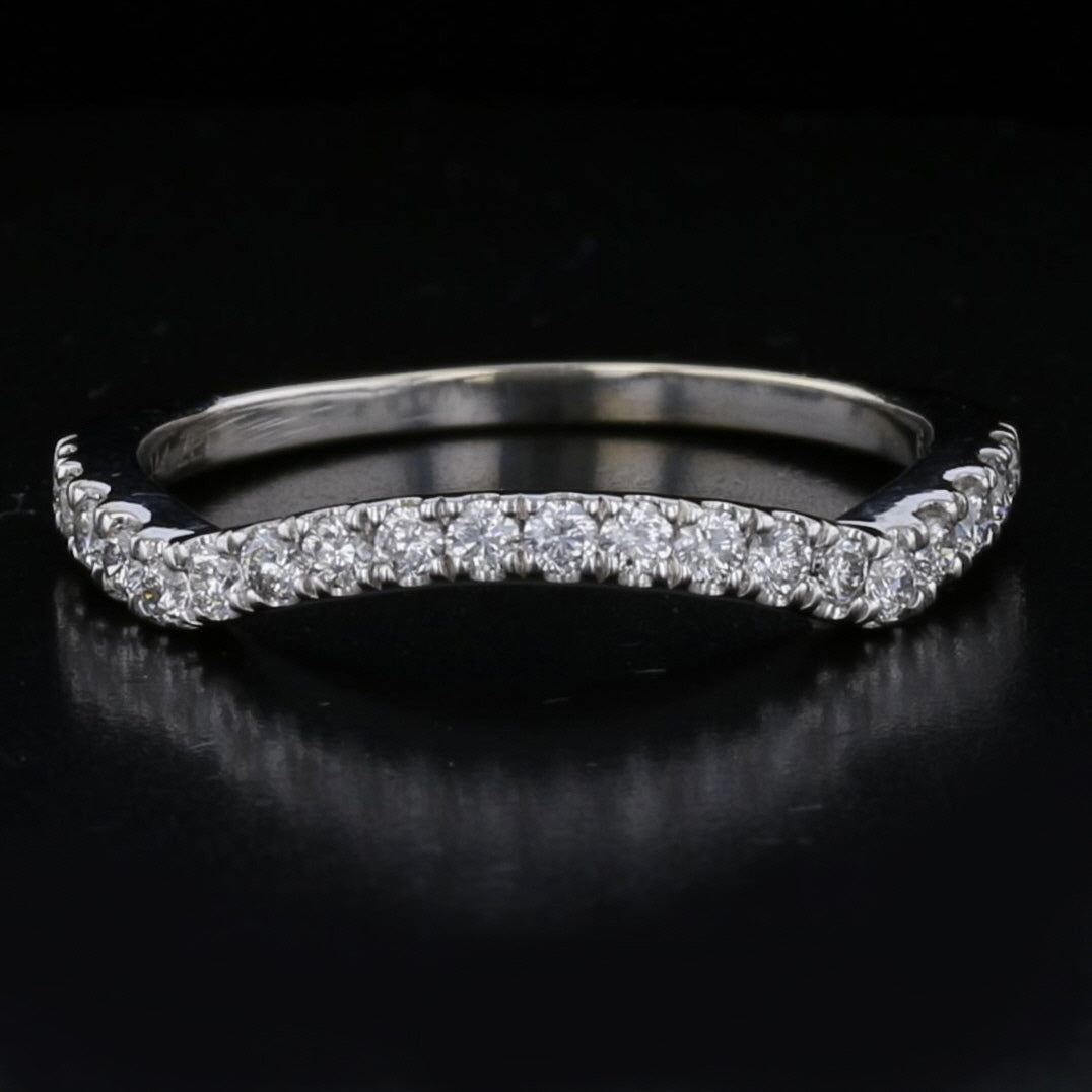 Vintage 14K White Gold Diamond Halo Engagement Ring Set