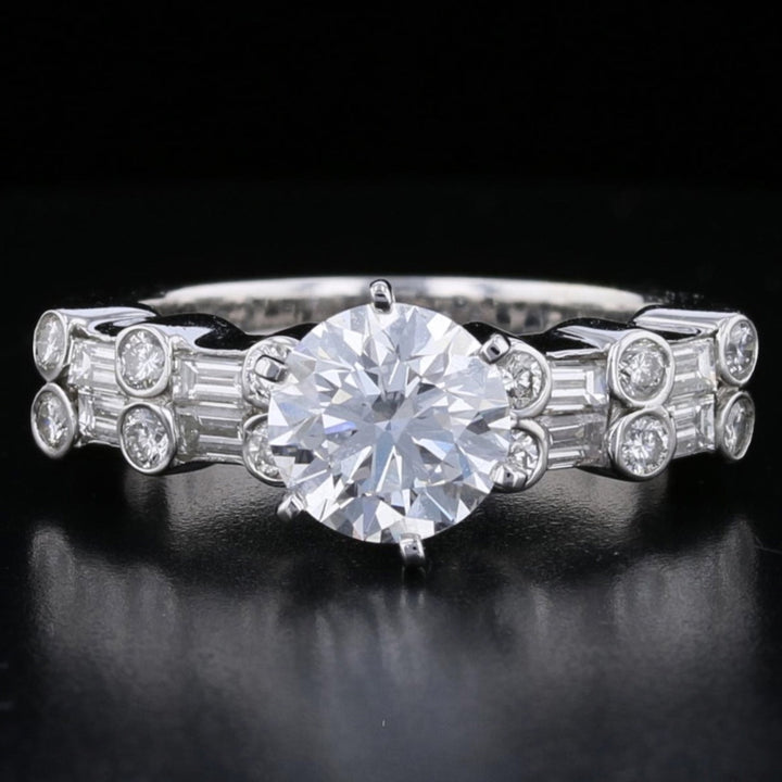 Vintage 18K White Gold Diamond Engagement Ring