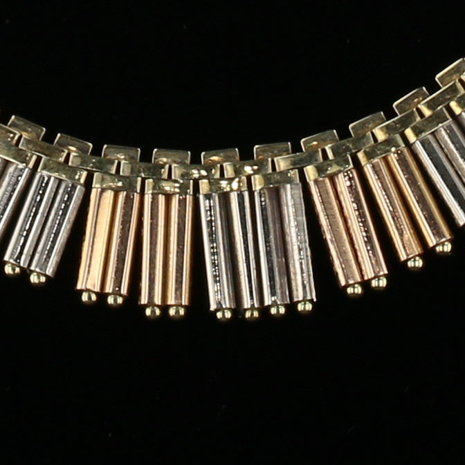Tri-Color Gold Vintage Necklace 16”