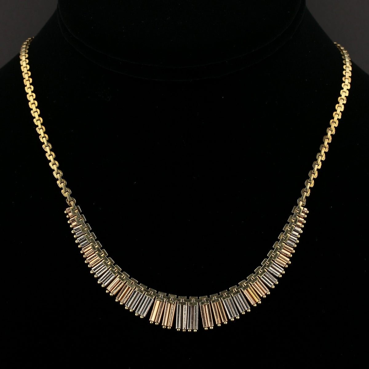 Tri-Color Gold Vintage Necklace 16”