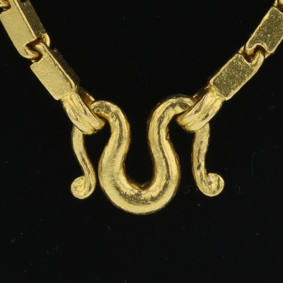 Vintage 24K Gold Box Chain Necklace - 25"