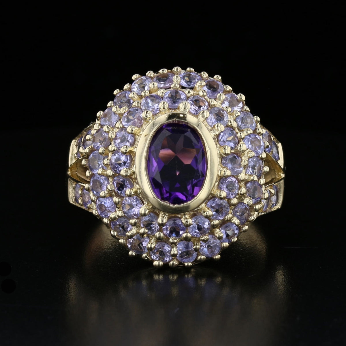 Vintage Amethyst and Tanzanite Ring