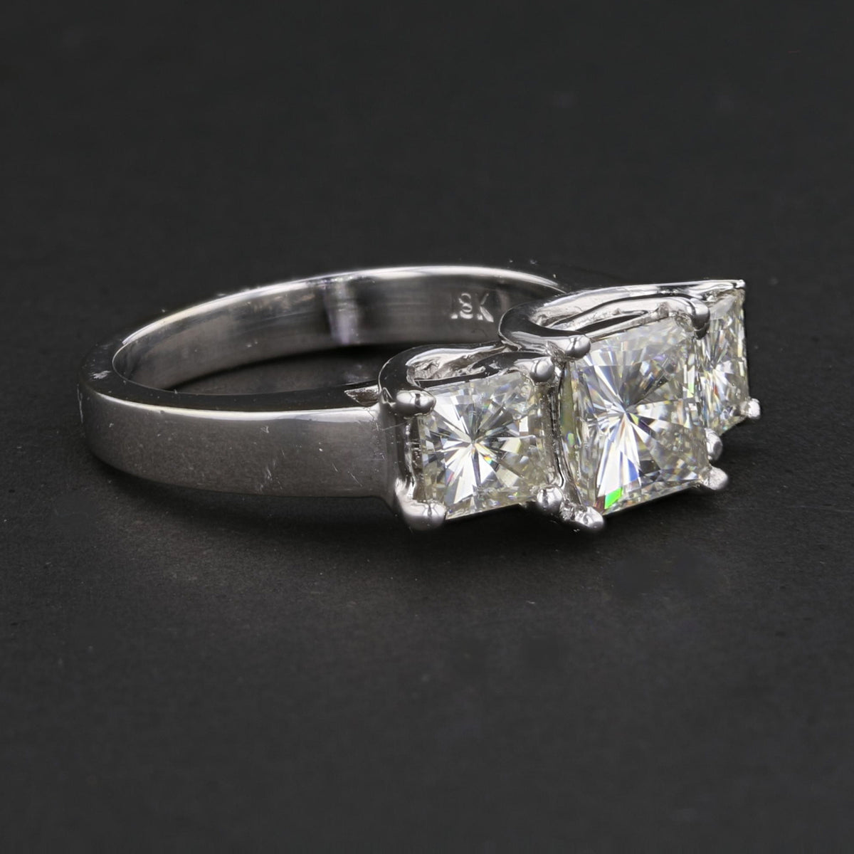 18K White Gold and Moissanite Ring