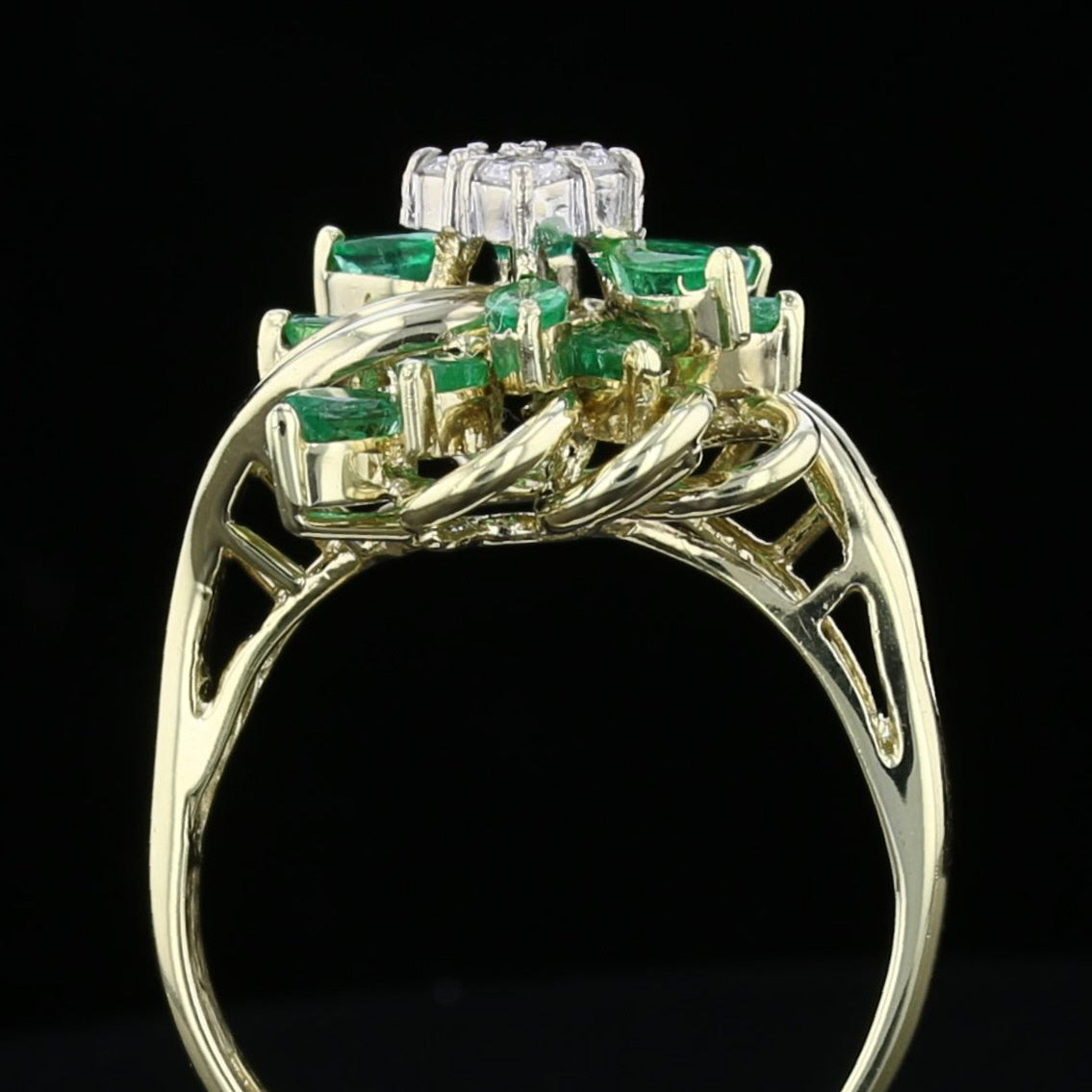 Emerald and Diamond Vintage Ring