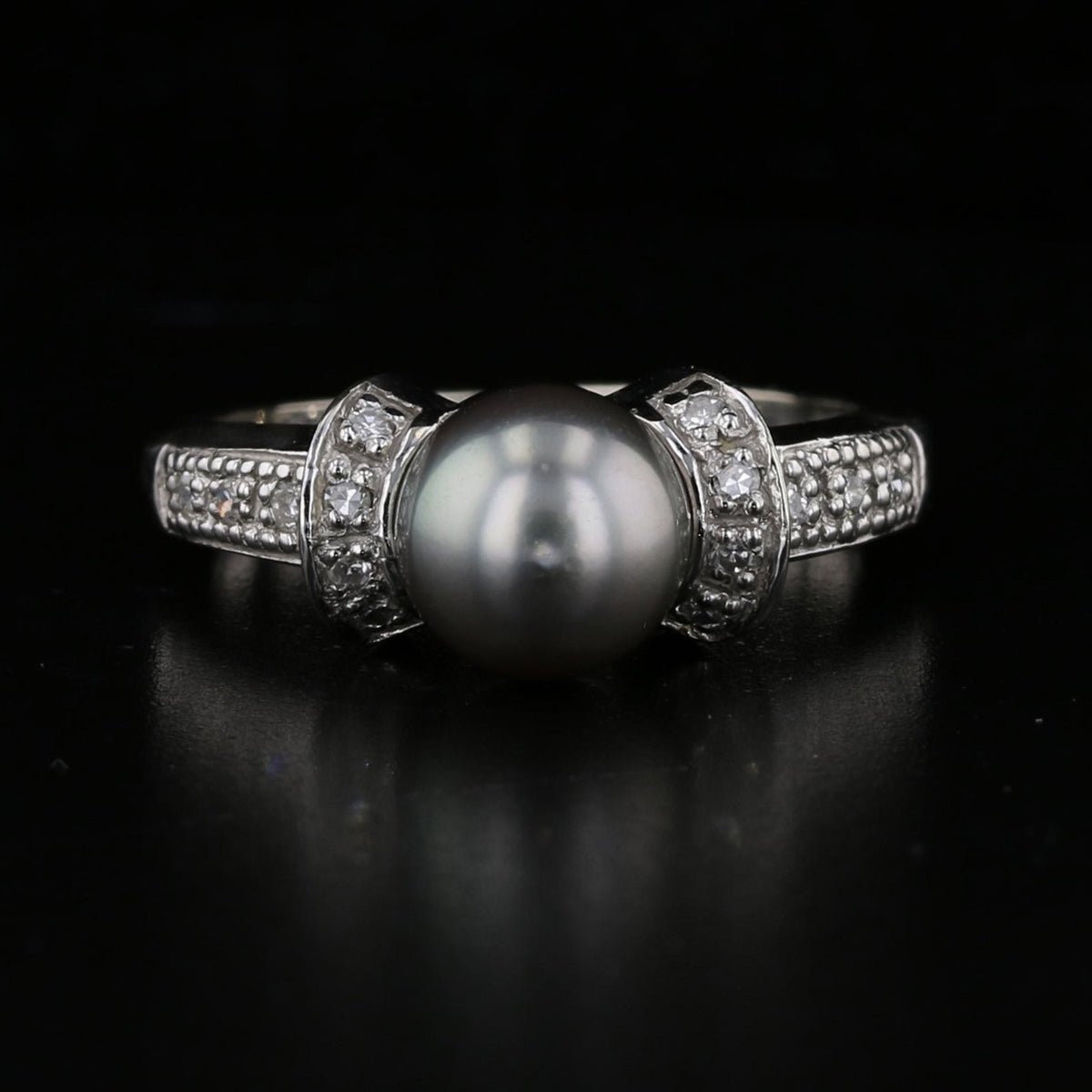 Tahitian Pearl and Diamond Ring