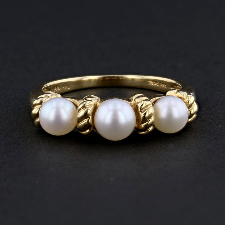 Vintage 14K Yellow Gold Freshwater Pearl Ring