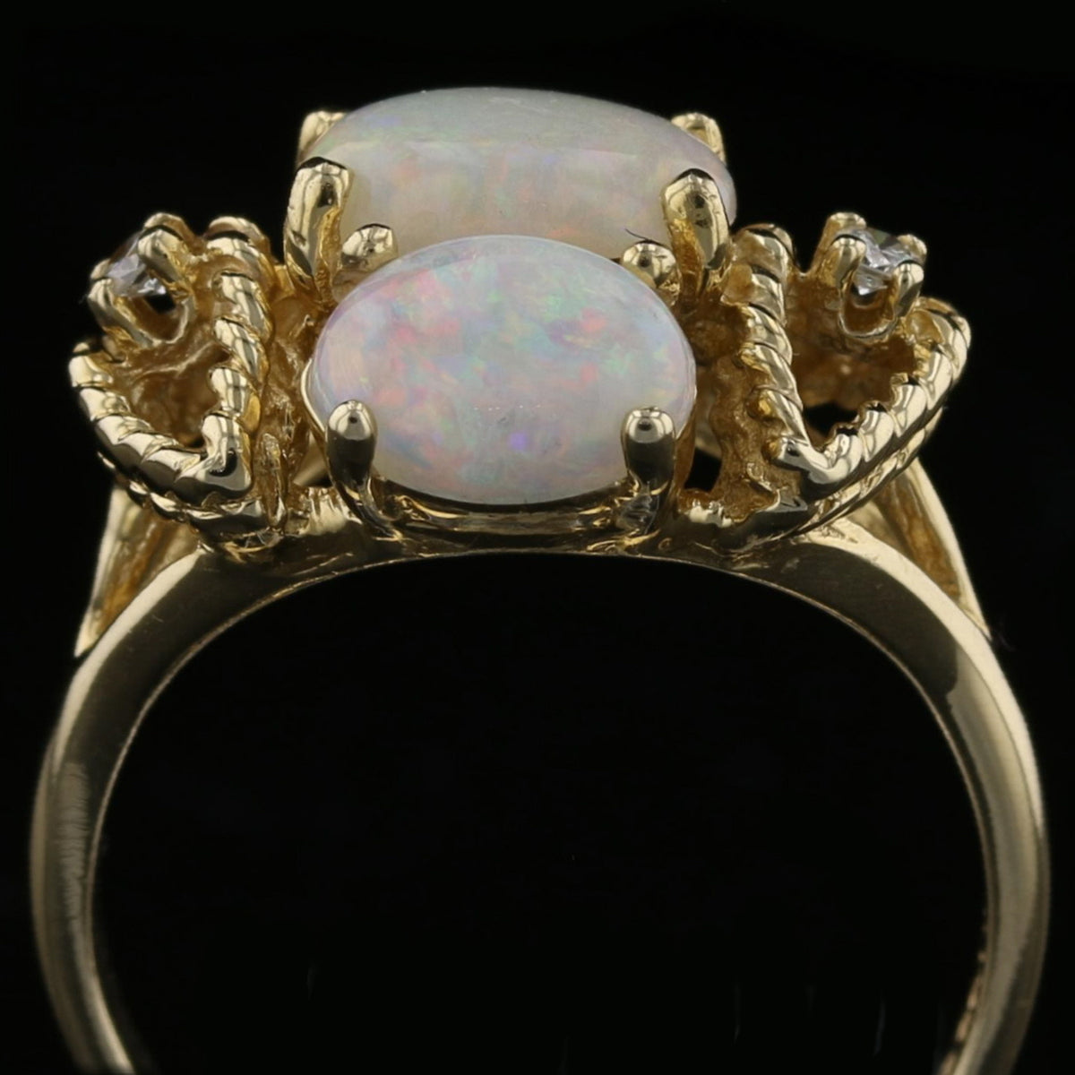 Vintage Opal and Diamond Ring