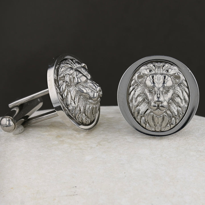 Silver Lion Cufflinks