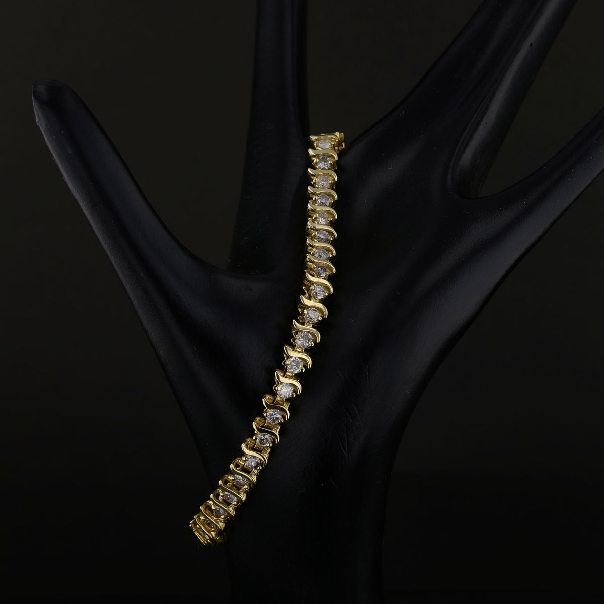 14K Yellow Gold Vintage Diamond Bracelet