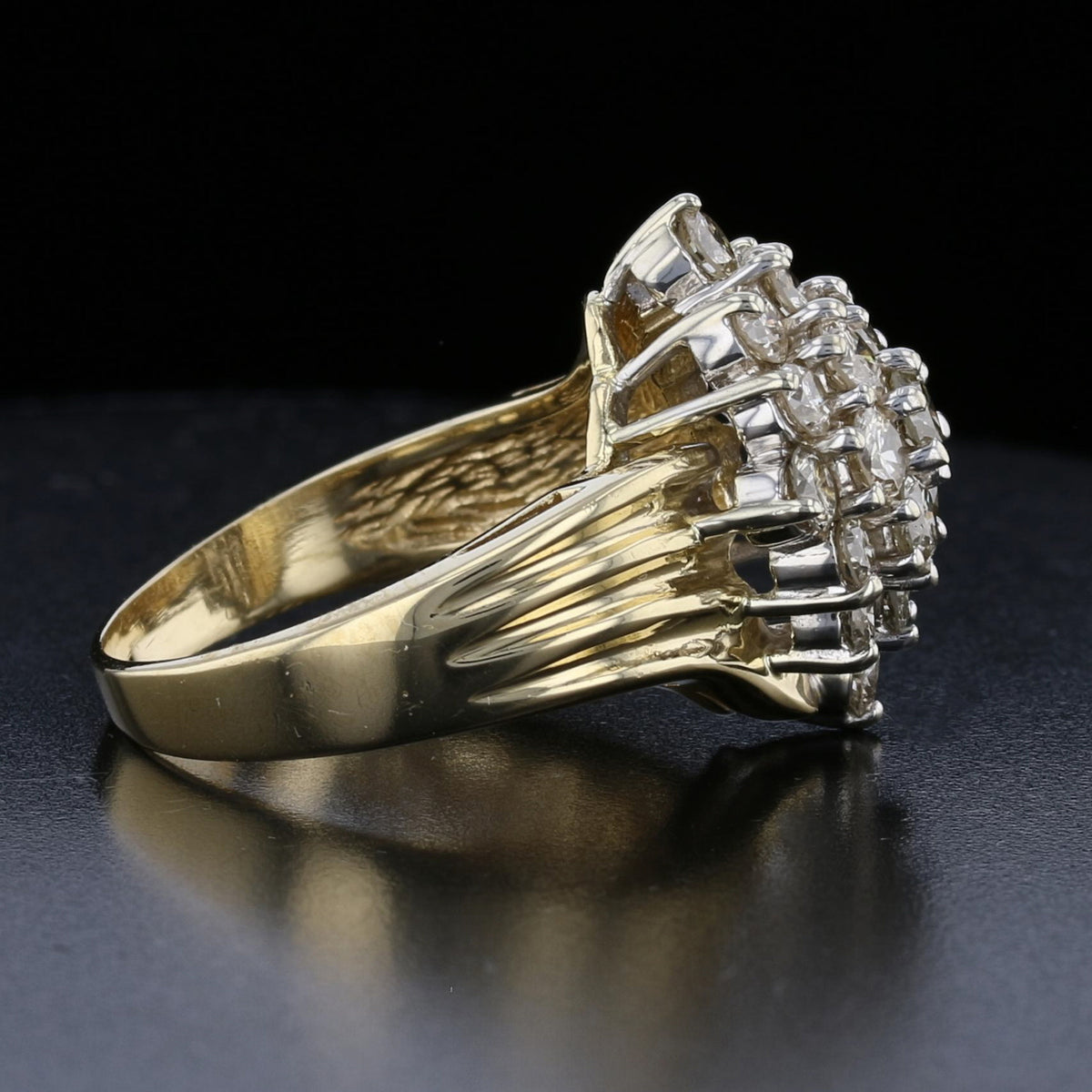 Vintage 2.25 Carat Diamond Cluster Ring