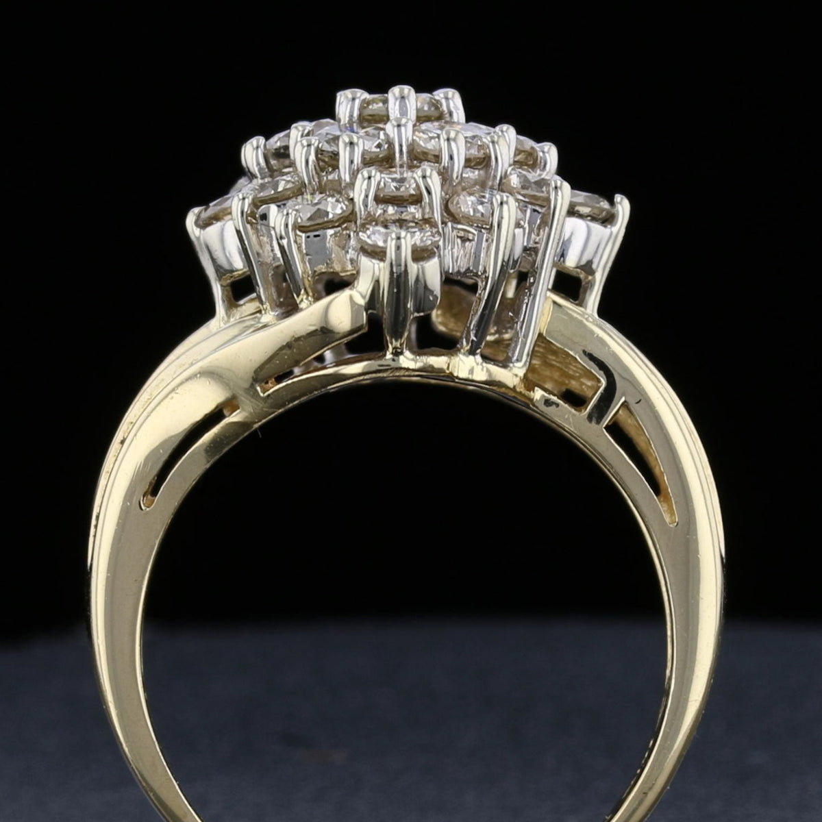 Vintage 2.25 Carat Diamond Cluster Ring