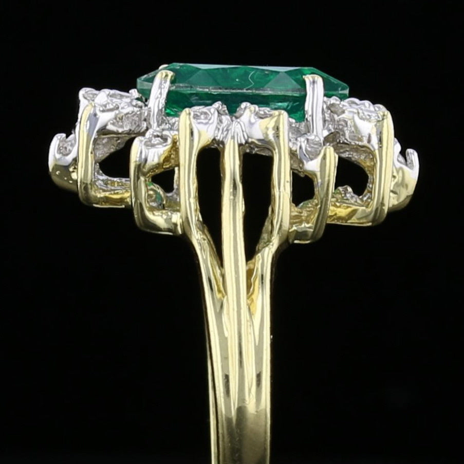 Vintage Emerald and Diamond Ring