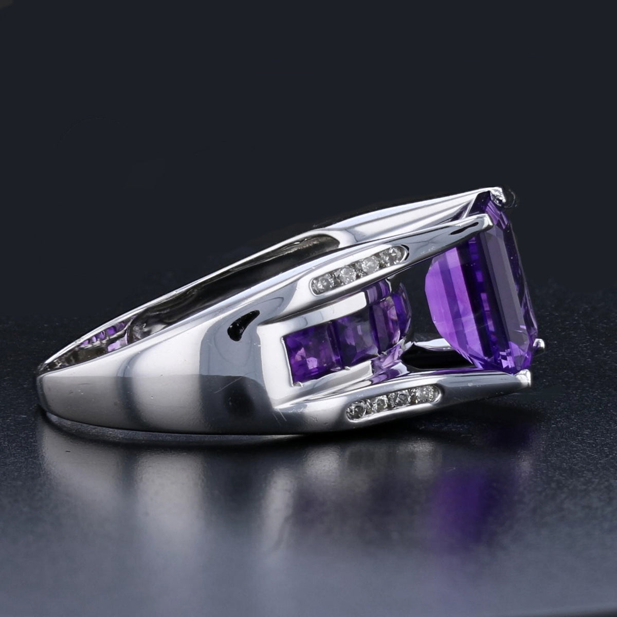 Vintage Amethyst and Diamond Ring