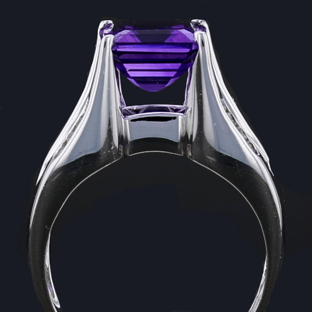 Vintage Amethyst and Diamond Ring