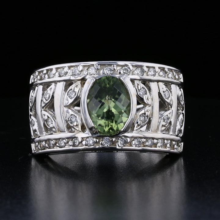 Green Amethyst Diamond Ring   893029