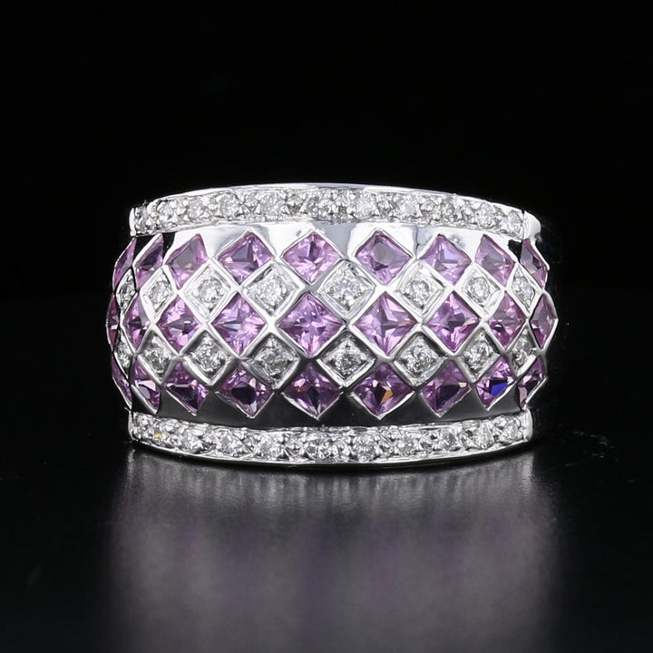 Pink Sapphire Diamond Ring 893042
