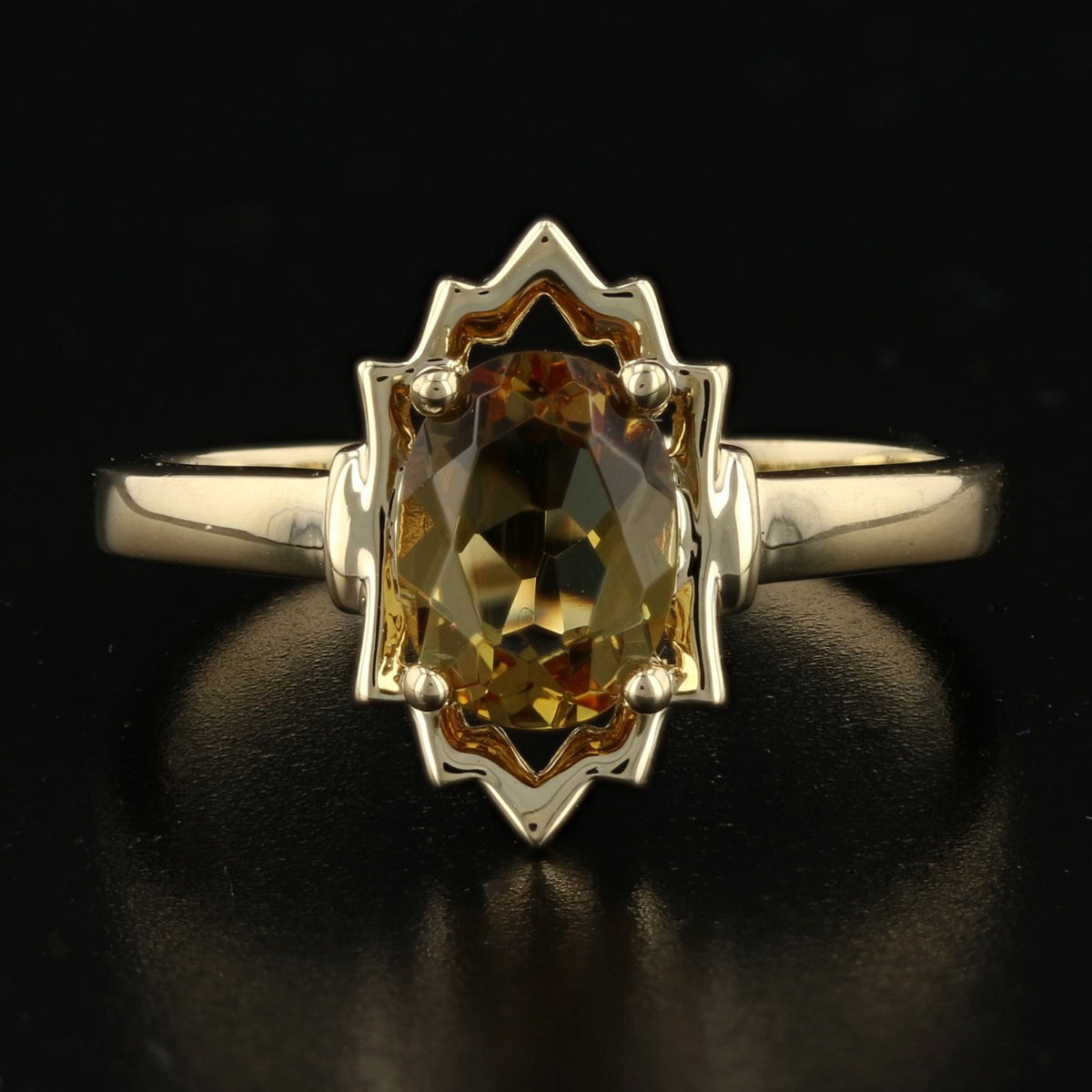 Enigmatic VooDooStone Ring - 14K Yellow Gold with Mystic VooDooStone