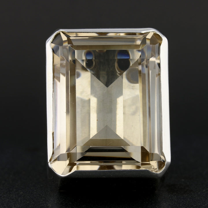 Huge Smoky Topaz Ring Sterling Silver