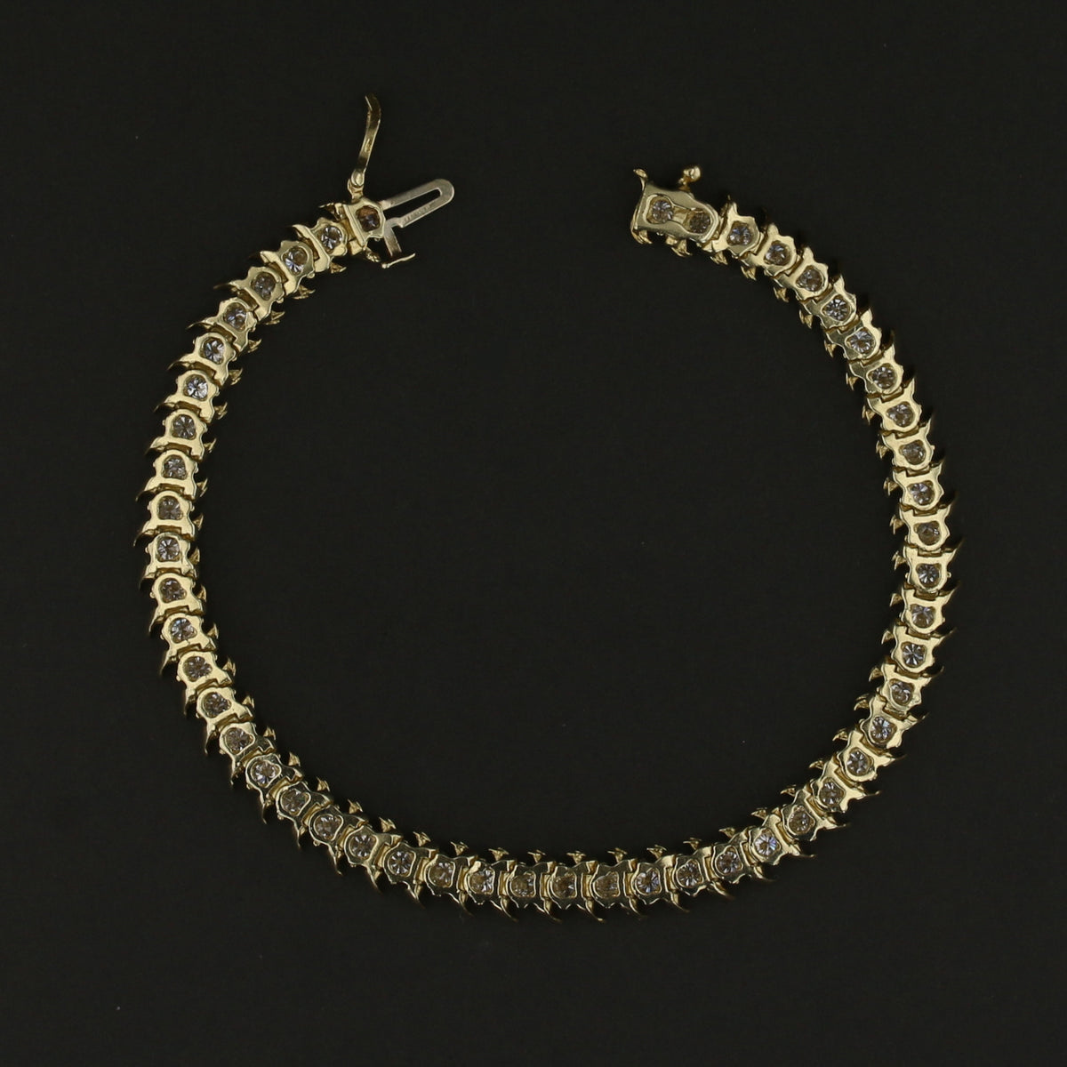 14K Yellow Gold Vintage Diamond Tennis Bracelet